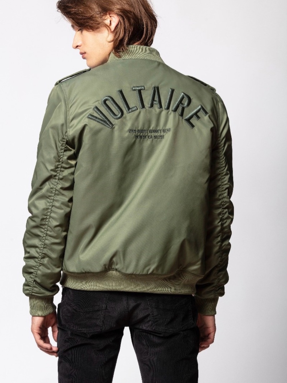 Zadig & Voltaire Olive Logo-Back Bomber Jacket